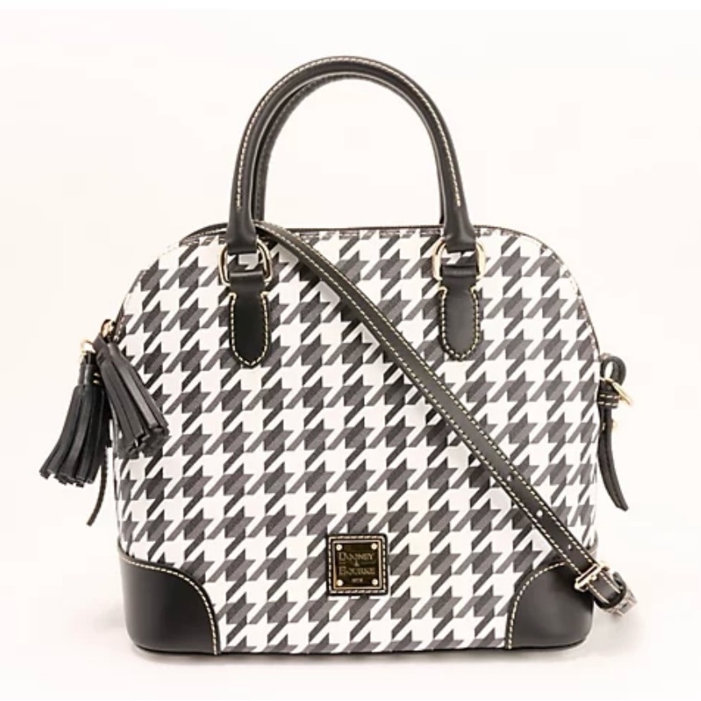 Dooney and Burke Houndstooth Satchel (with proof of authenticity)